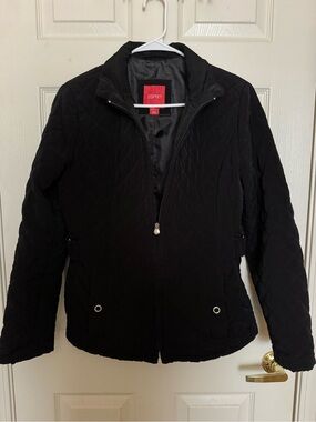 Esprit Black Quilted Puffer Jacket with Zip Pockets